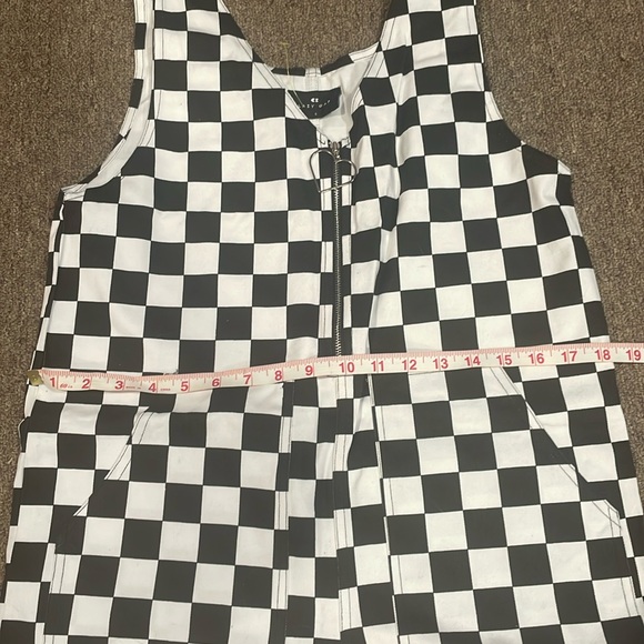 New Lazy Oaf Black & White Checkered Romper - Picture 7 of 7